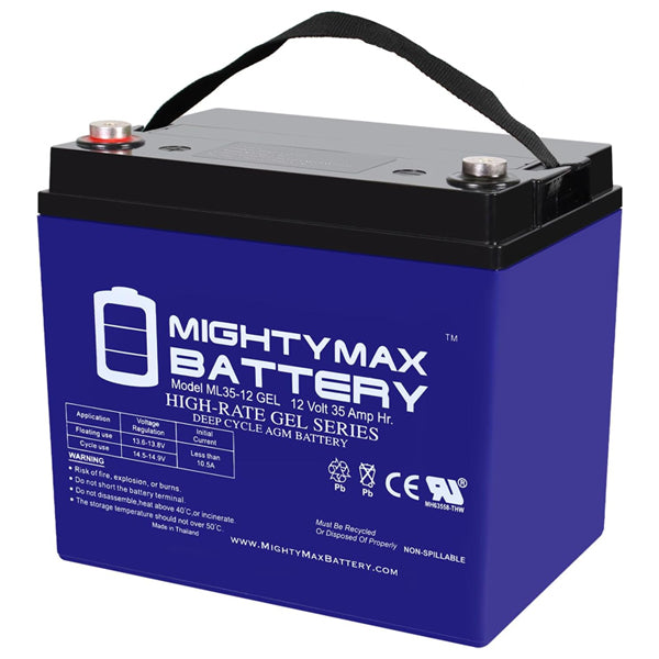 Mighty Max ML35-12 GEL - 12V 35AH GEL, INT Terminal Rechargeable SLA AGM Battery Mighty Max